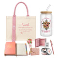 Women'S Faith & Work Gift Set — Includes: Canvas Tote Bag, Water Bottle/Throw Blanket, Notebook, Card Holder, Aromatherapy Item, and Mini Bible.,Can Be Used as Birthday, Christmas, Mother'S Day, Valentine'S Day Gifts for Family, Friends