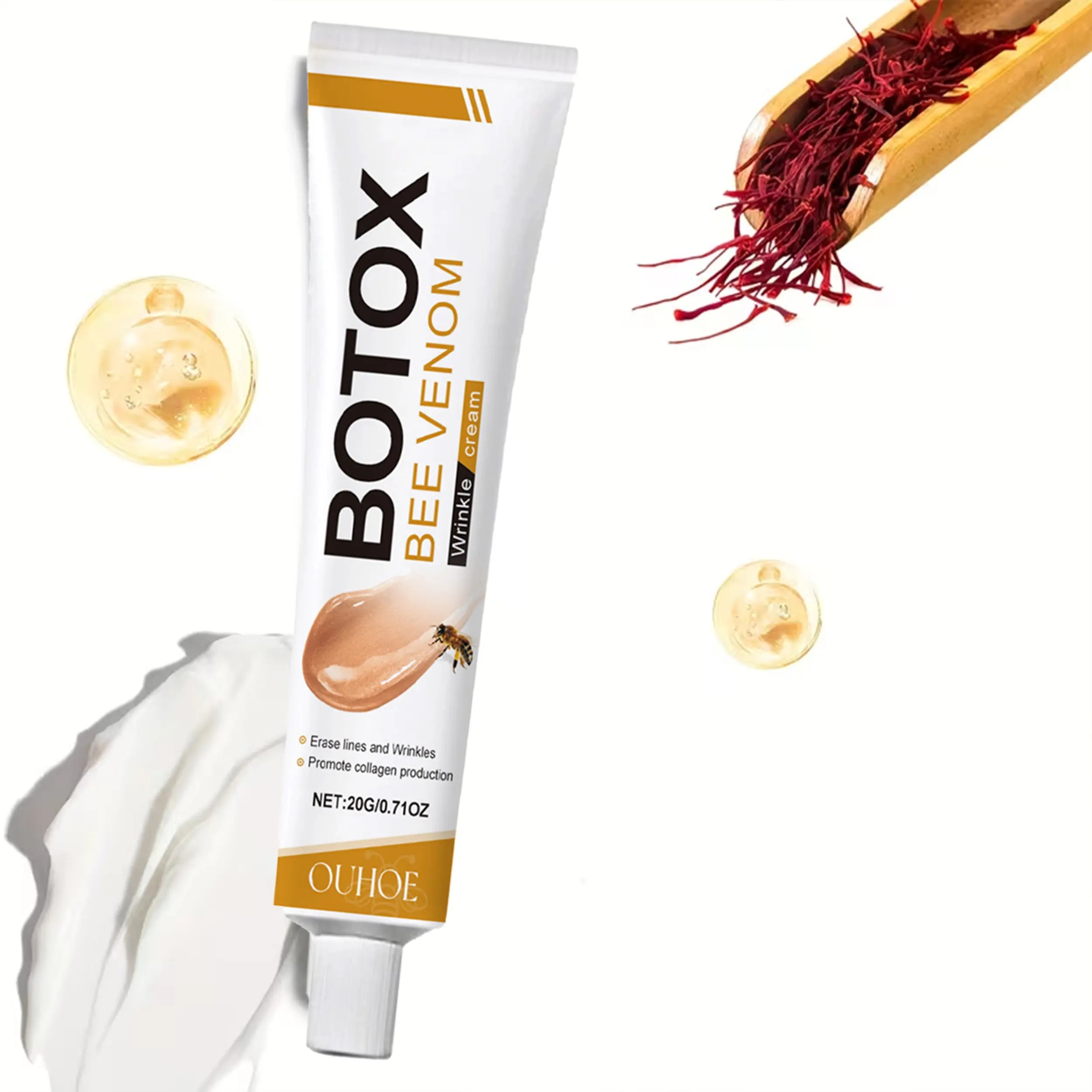 Bee Venom Facial Treatment Cream,Bee Venom Instant Face Lift Cream - 0.71 Fl. Oz,Firms and Tightens Skin,And Wrinkles,Alcohol-Free and Hyaluronic Acid Suitable for All Skin Types Gentle Firming Moisturizers Tightening