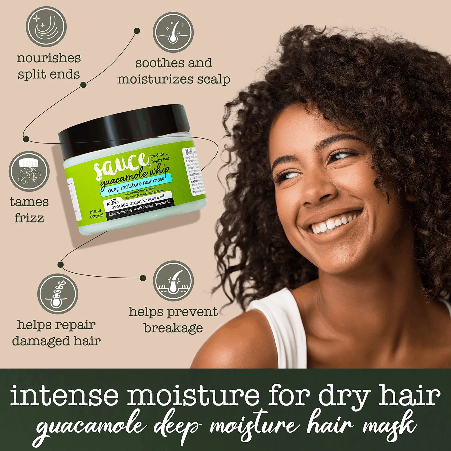 Sauce Beauty Guacamole Whip Deep Moisture Hair Mask