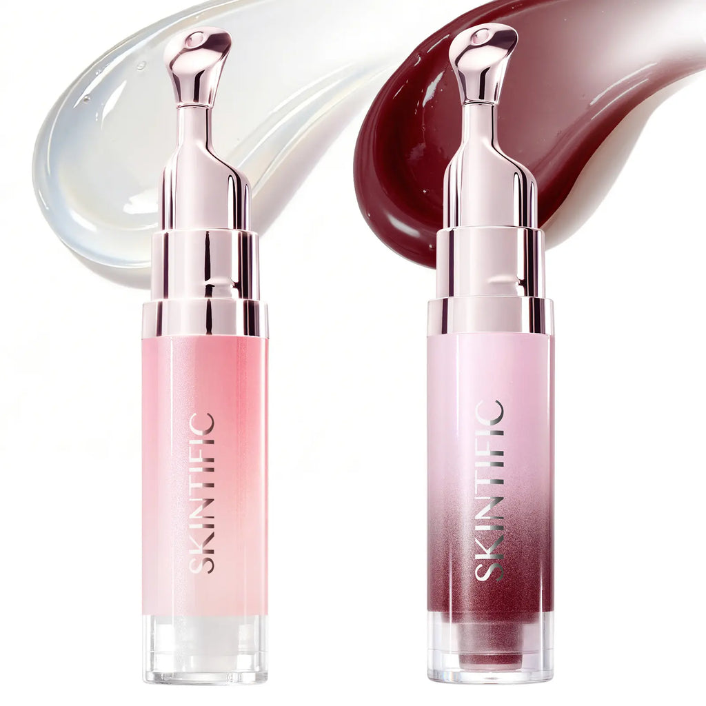 SKINTIFIC Lip Serum 2Pcs Day & Night Lip Combo – Tinted + Clear for All-Day Hydration & Overnight Repair