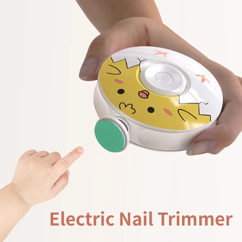 Electric Baby Nail Trimmer, Nail Clippers, Safe Newborn Nail Clipper Kit with 6 Grinding Heads, round Ergonomic Handheld Manicure Set for Babies Care #GLOBAL PICKS