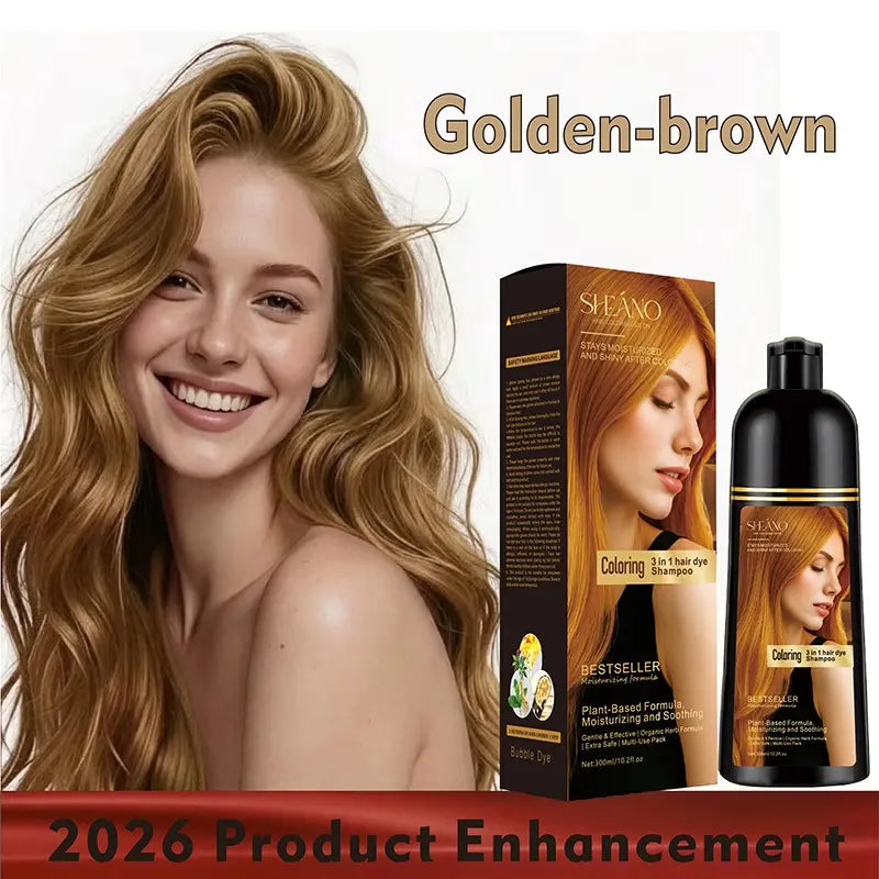3-In-1 Hair Color Shampoo Instant Hair Dye Shampoo, Hair Color for Grey Coverage, Herbal Ingredients, Natural Tinte, Ammonia-Free, Long Lasting,Haircare Tiktokshopspringglowup Red