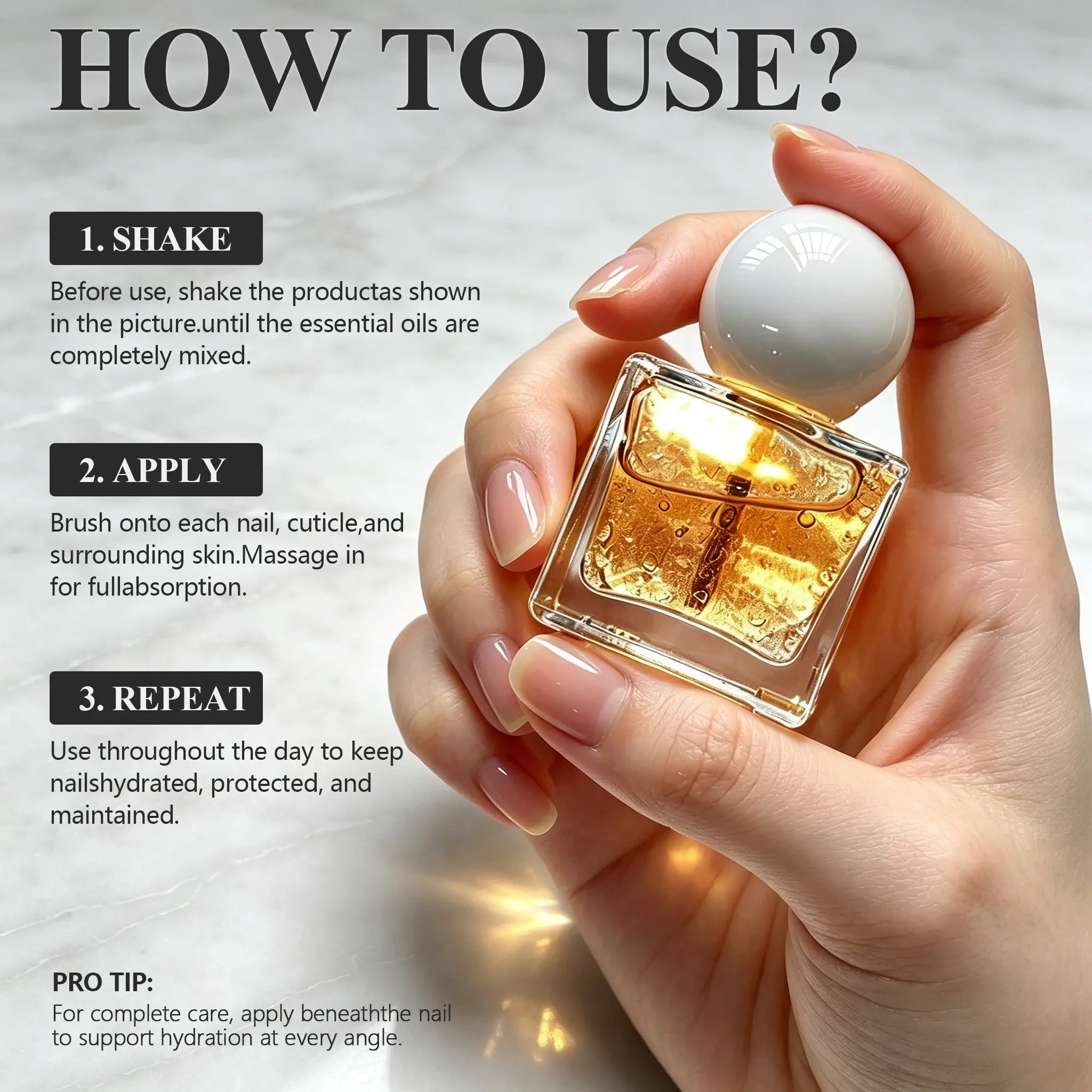 Lansiyi Organic Nail Growth Oil - Vitamin & Keratin-Infused Formula: Moisturizes, Strengthens, Brightens & Repairs Fragile, Brittle Nail Health，Nail Care Product