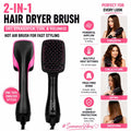 2-In-1 Hair Dryer Brush, Hot Air Brush for Curling, Straightening & Volumizing, Fast Styling Blow Dryer Brush for Smooth Frizz-Free Salon-Style Hair #Summervibes