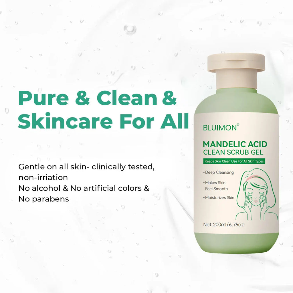 Bluimon Collagen Boosting Exfoliating Gel Positively Radiant Skin Brightening Daily Facial Scrub with Moisture-Rich Plant Extract 6.76 Oz