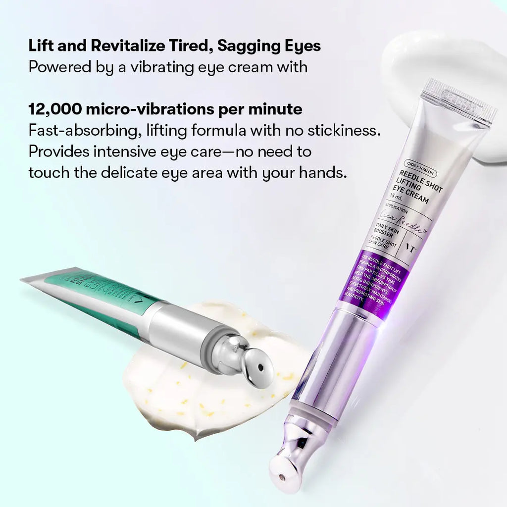 [VT COSMETICS] #1 Viral PDRN Micro-Vibration Eye Applicator Cream with Reedle Shot, Peptide, Collagen | Fine Lines, Wrinkles, Dark Circles, Puffiness & Firming Care in 1 Minute | Under-Eyes, Crow'S Feet, Smile Lines | Korean Skincare Anti-Aging