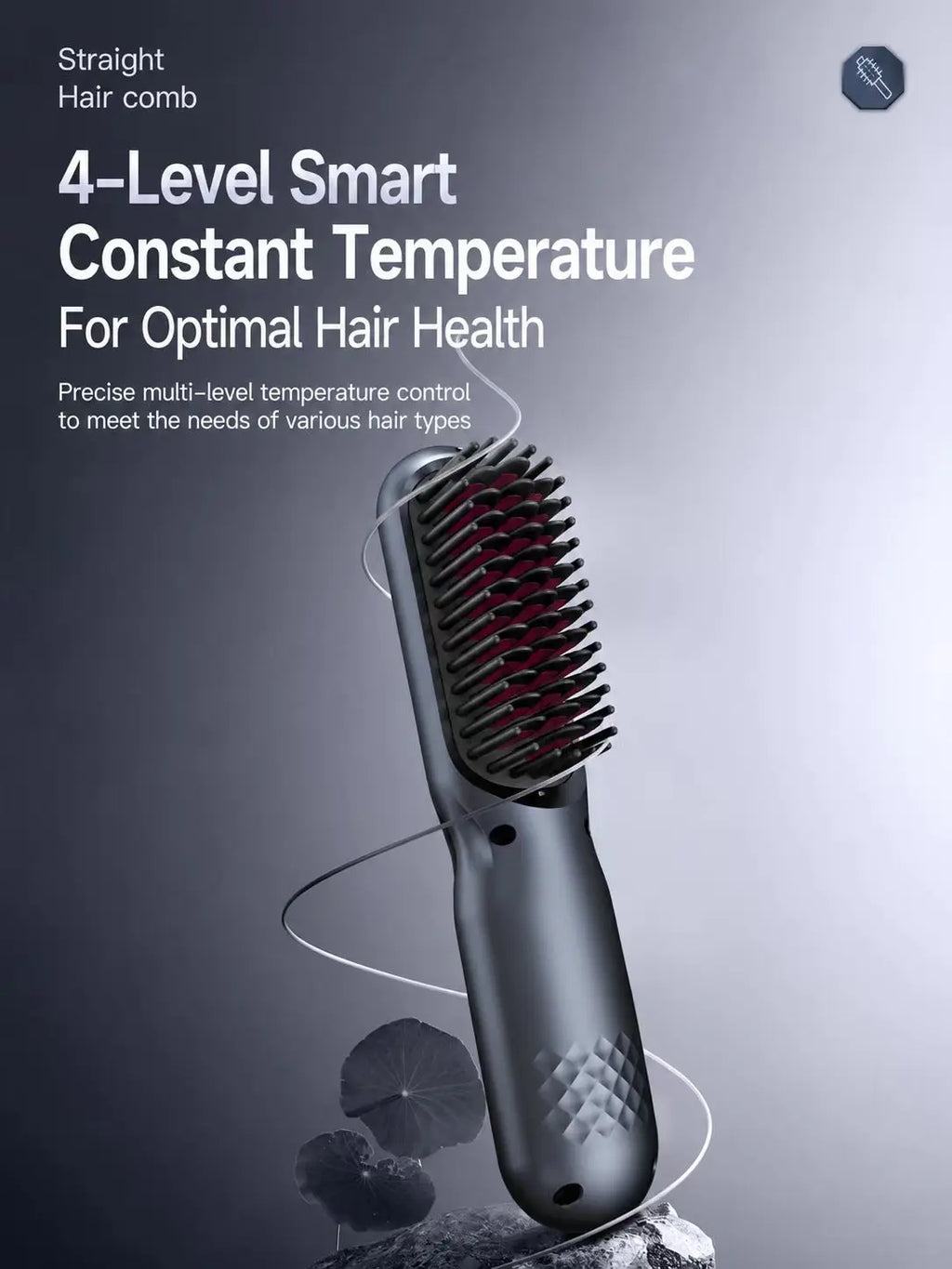 Cordless Hair Straightening Brush - Professional Personal Care Appliance for Smooth Daily Hair Styling and Curling