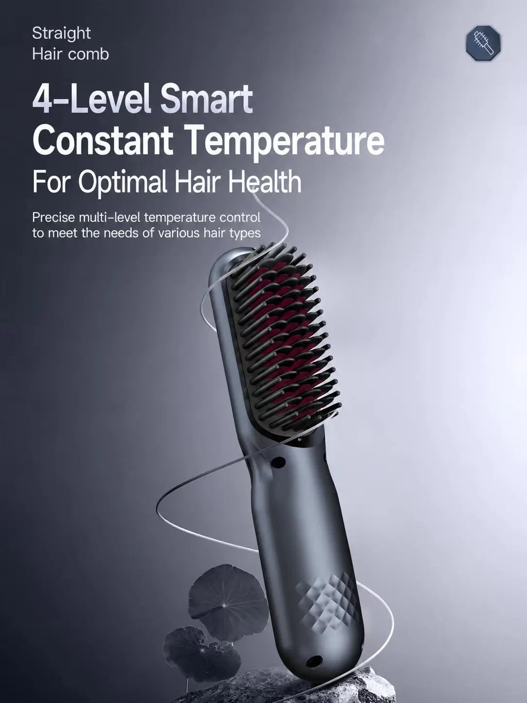 Cordless Hair Straightening Brush - Professional Personal Care Appliance for Smooth Daily Hair Styling and Curling