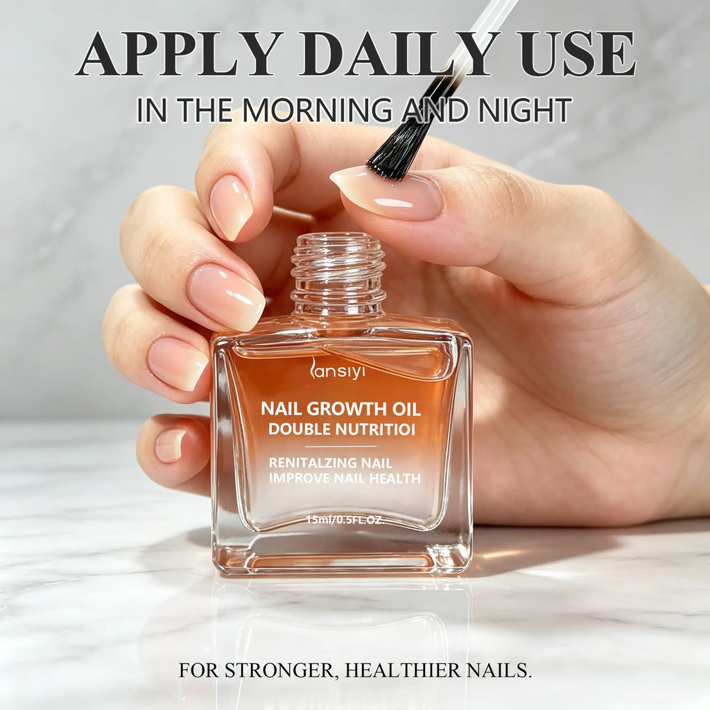 Lansiyi Organic Nail Growth Oil - Vitamin & Keratin-Infused Formula: Moisturizes, Strengthens, Brightens & Repairs Fragile, Brittle Nail Health，Nail Care Product