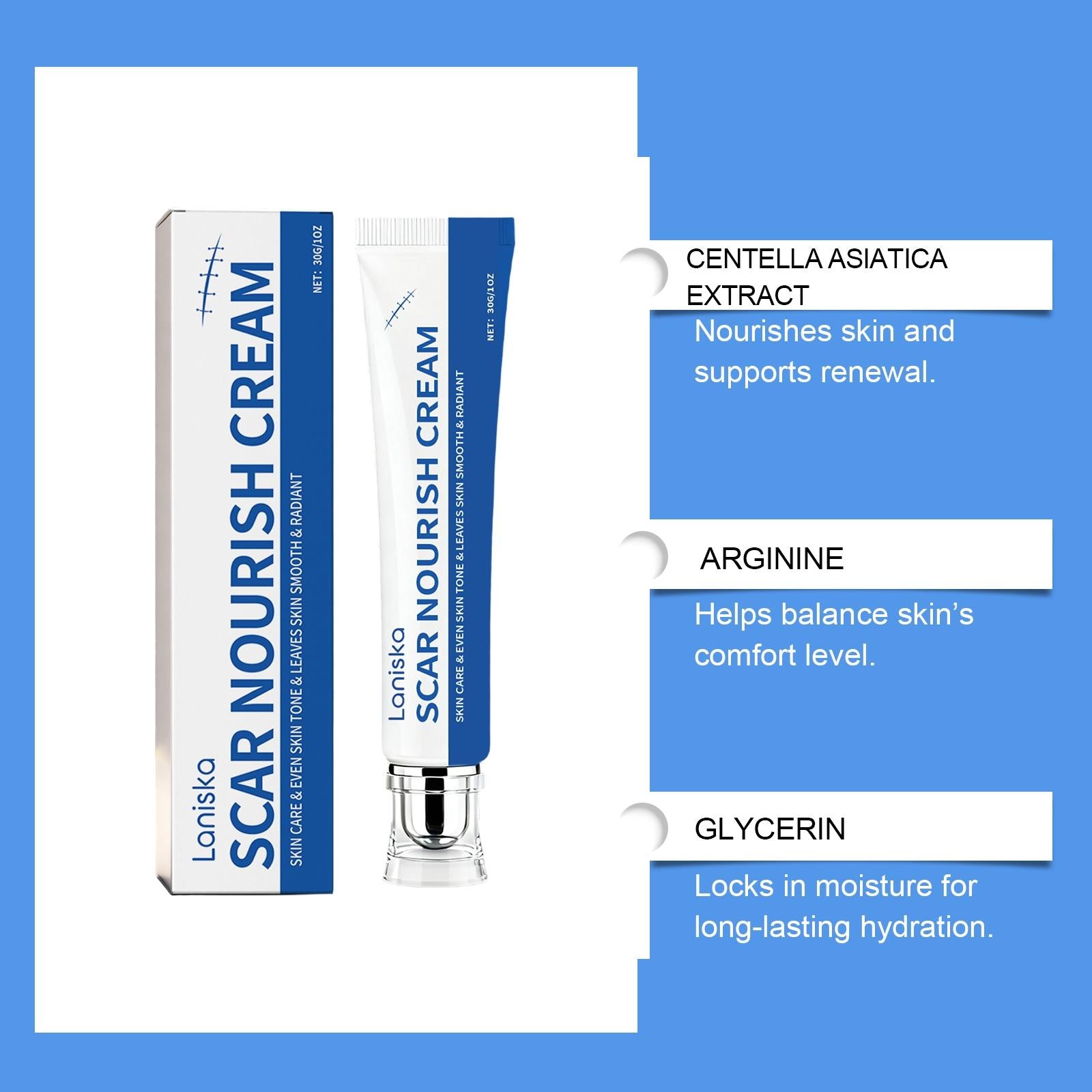 Skin Care Cream for Daily Use, Smooths and Nourishes Skin, Gentle Body Lotion for Soft and Silky Texture, Essential Skincare Product, Scar Repair Cream