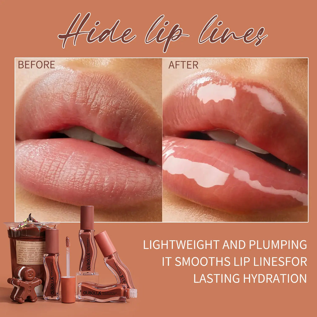 Nude Blurring Lip Gloss - 2-In-1 Combination Makeup Products for Lips & Cheeks, Highly Pigmented, Long-Lasting, Glossy Plump Color, Smooth Powder Finish, Lightweight, Layerable