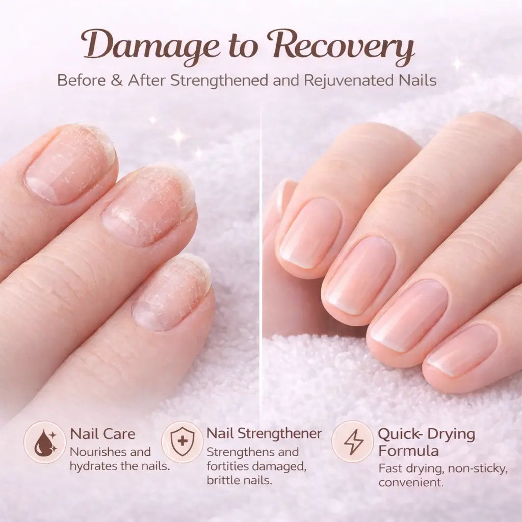 LOVCARRIE 2-In-1 Keratin Strengthening Nail Strengthener — Rescues Brittle Nails — Ideal for Nail Art Enthusiasts — 17Ml / 0.57 Fl.Oz