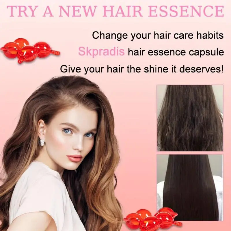 Eikana Hair Vitamin Capsules 40Pcs, Enriched with Vitamins a C E & Avocado Oil, Deep Nourishing Hair Serum for Smooth Silky Shine, Frizz Control, Easy Single-Use for All Hair Types