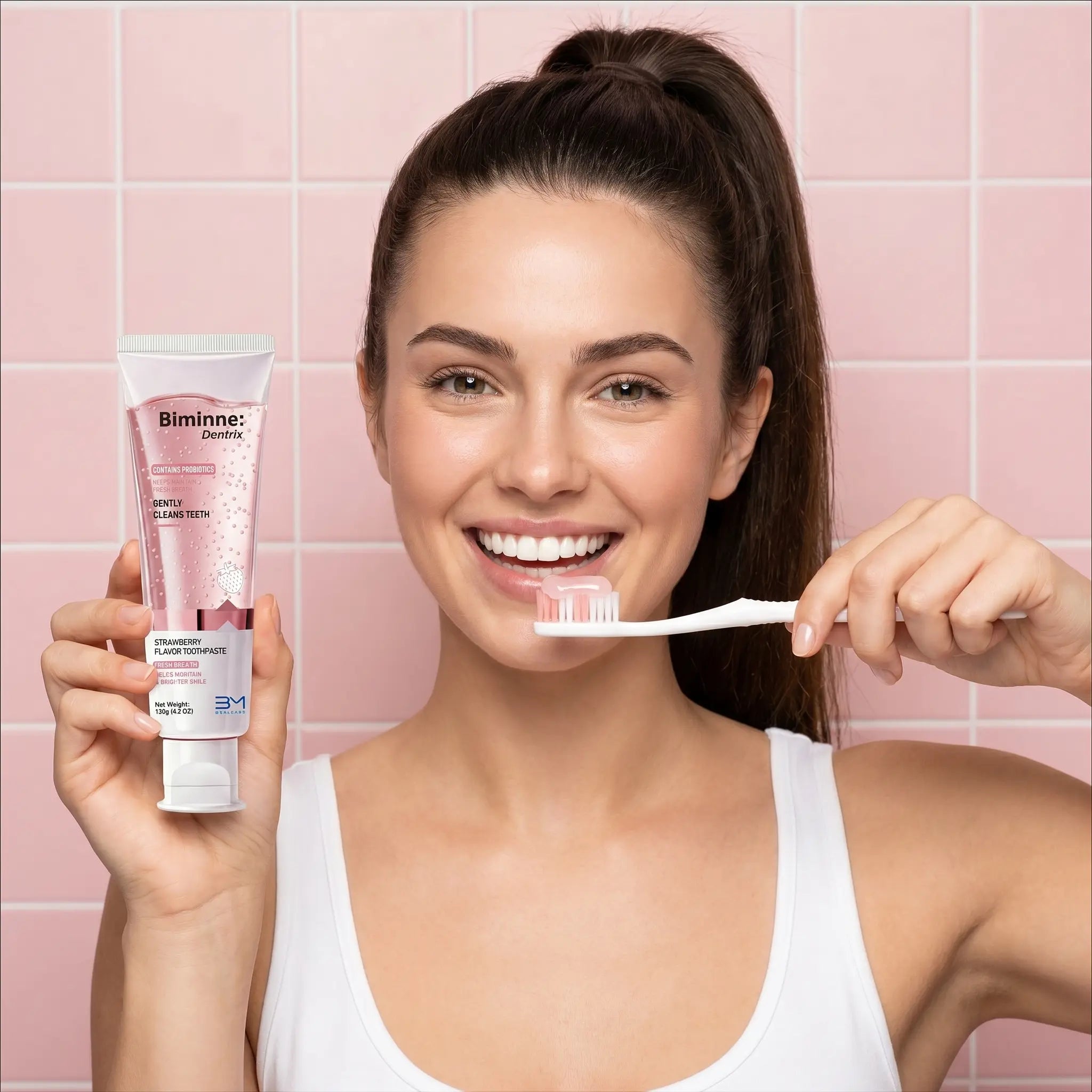 Biminne Whitening Niacinamide Toothpaste Probiotic Sensitive Teeth Care Sensitive Teeth Flouride Free Toothpaste Effective Formula Zero Fluoride