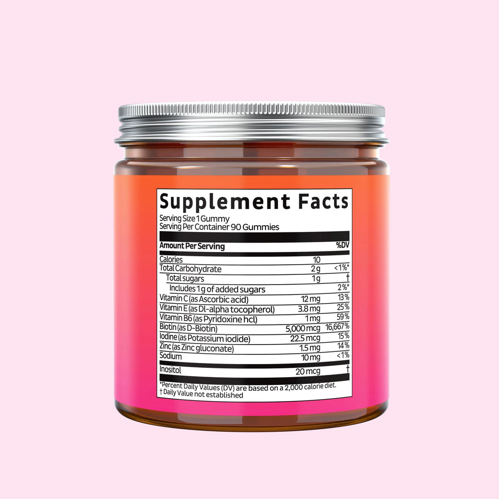 Bears with Benefits Biotin Gummies for Hair Growth, Skin & Nails – 5000 Mcg Biotin + Vitamins C & E + Zinc - 30 Gummies - Vegan Wild Berry Flavor - 1 Month Supply