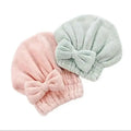 Women'S 2-Piece/4-Piece Bow Decor Shower Caps & Hair Drying Cap Set, Soft Ultra-Absorbent Reusable Hair Towel Wrap, Camping Essential Self Care Products (Sports & Outdoor)