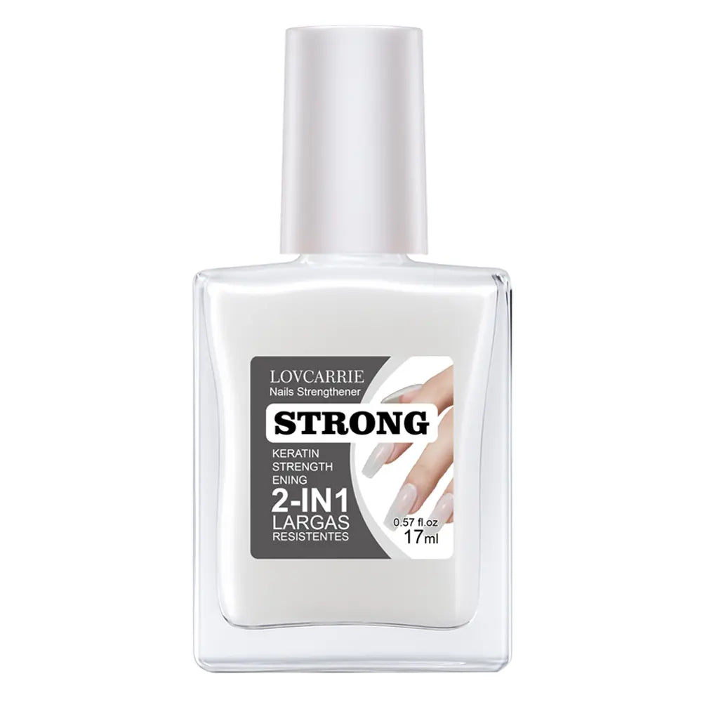 LOVCARRIE 2-In-1 Keratin Strengthening Nail Strengthener — Rescues Brittle Nails — Ideal for Nail Art Enthusiasts — 17Ml / 0.57 Fl.Oz