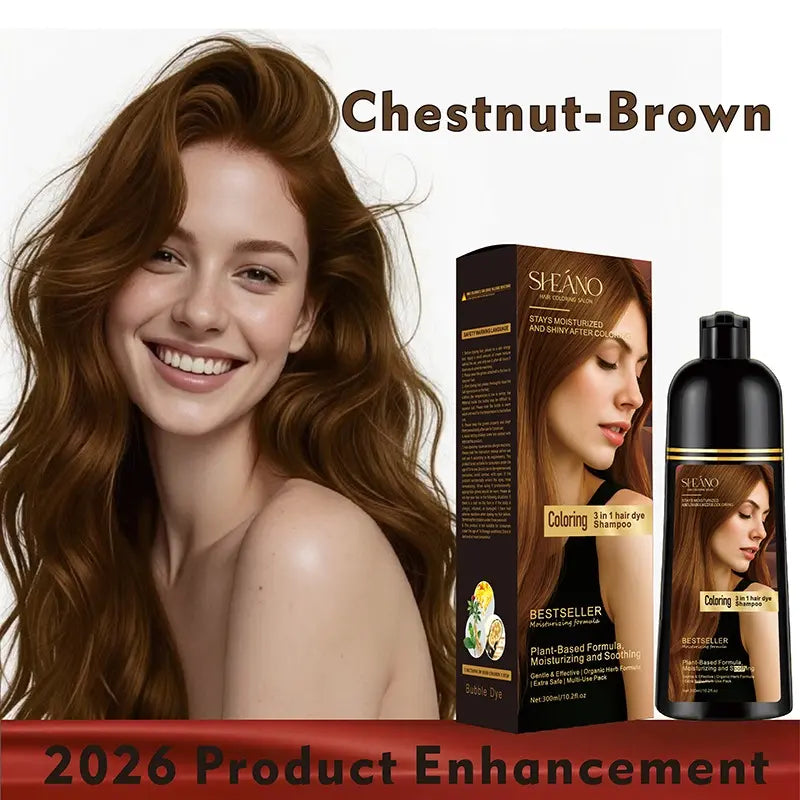 3-In-1 Hair Color Shampoo Instant Hair Dye Shampoo, Hair Color for Grey Coverage, Herbal Ingredients, Natural Tinte, Ammonia-Free, Long Lasting,Haircare Tiktokshopspringglowup Red
