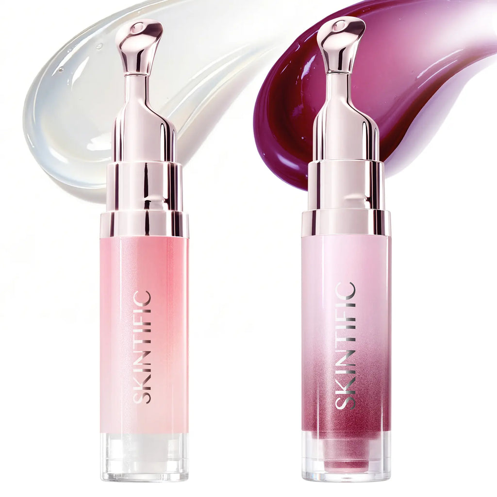 SKINTIFIC Lip Serum 2Pcs Day & Night Lip Combo – Tinted + Clear for All-Day Hydration & Overnight Repair