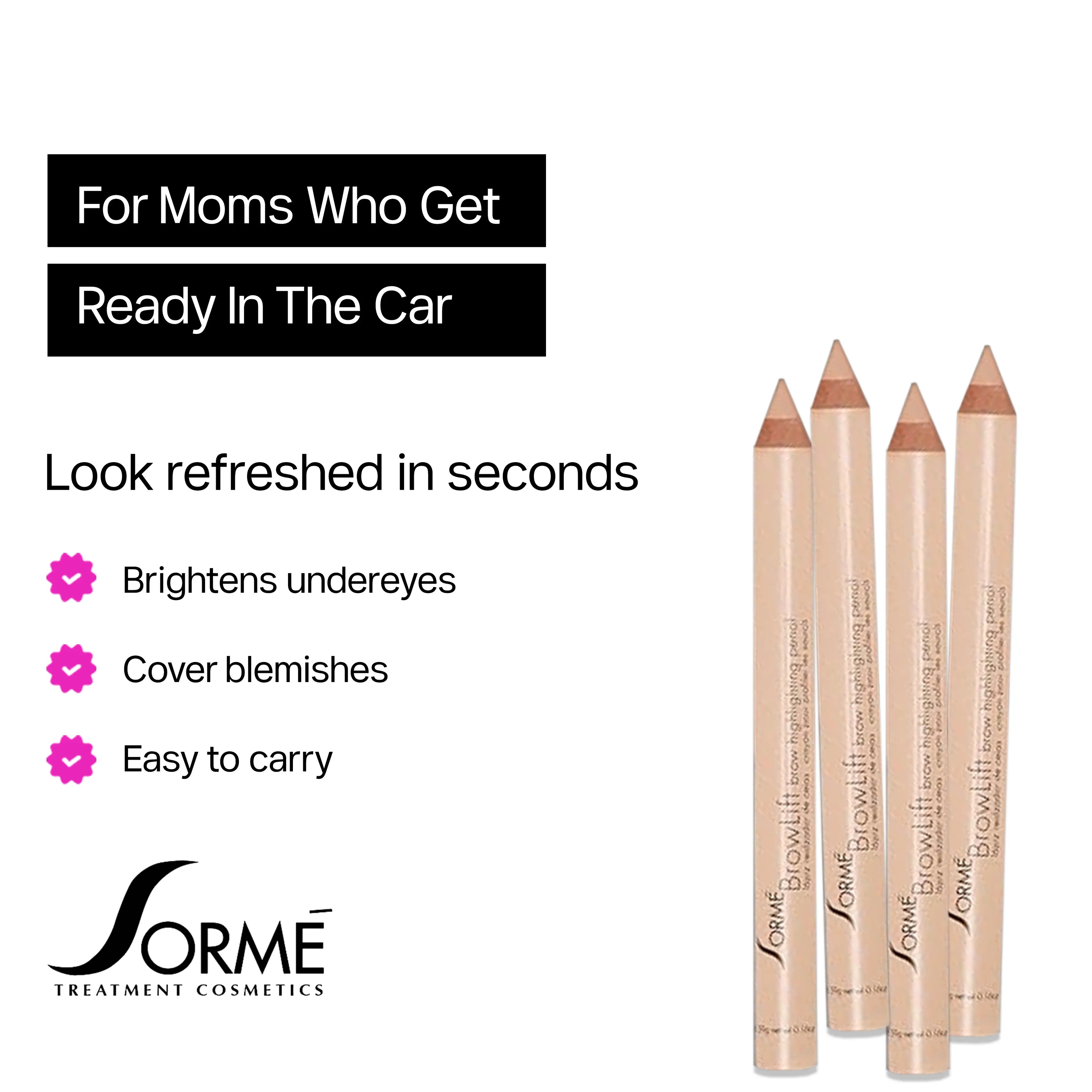 Sorme Brow Lift Highlighting Pencil - Look Awake Instantly - Creamy Hydrating Formula with Hydrogenated Coco-Glycerides for Flawless Brows & Makeup Enhancer