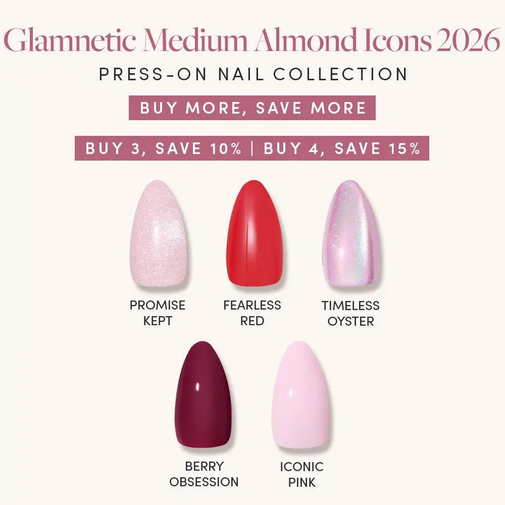 Glamnetic Medium Almond Icons 2026 Press-On Nail Collection
