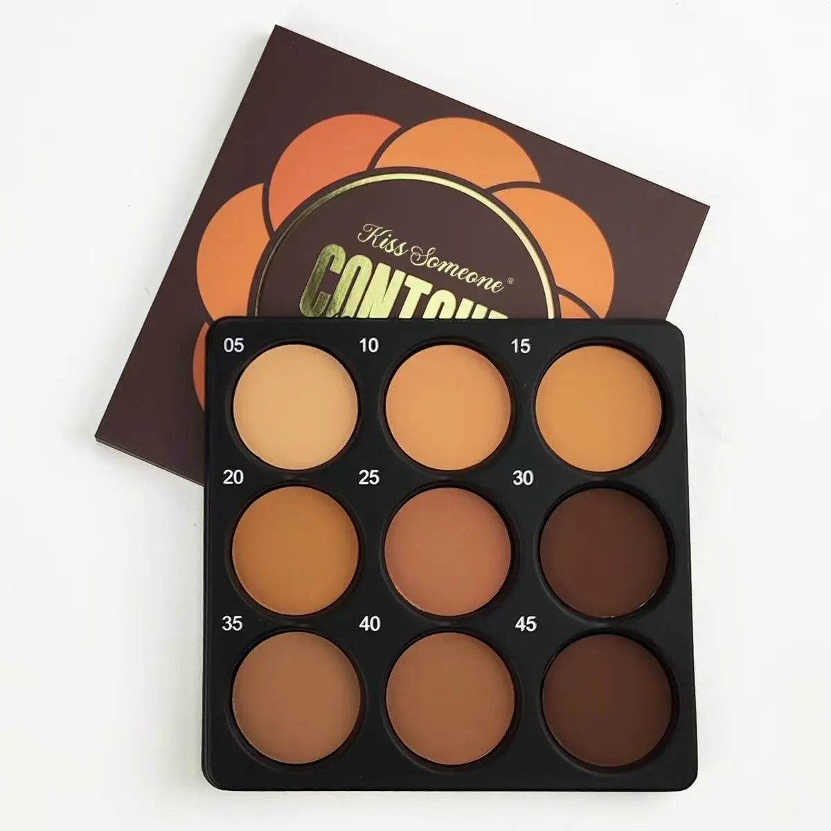 9-Color Dark Contour Palette — Full Coverage, Matte Finish, Waterproof & Long-Lasting, Natural Makeup Baked Bronzer Bronzer Highlighter