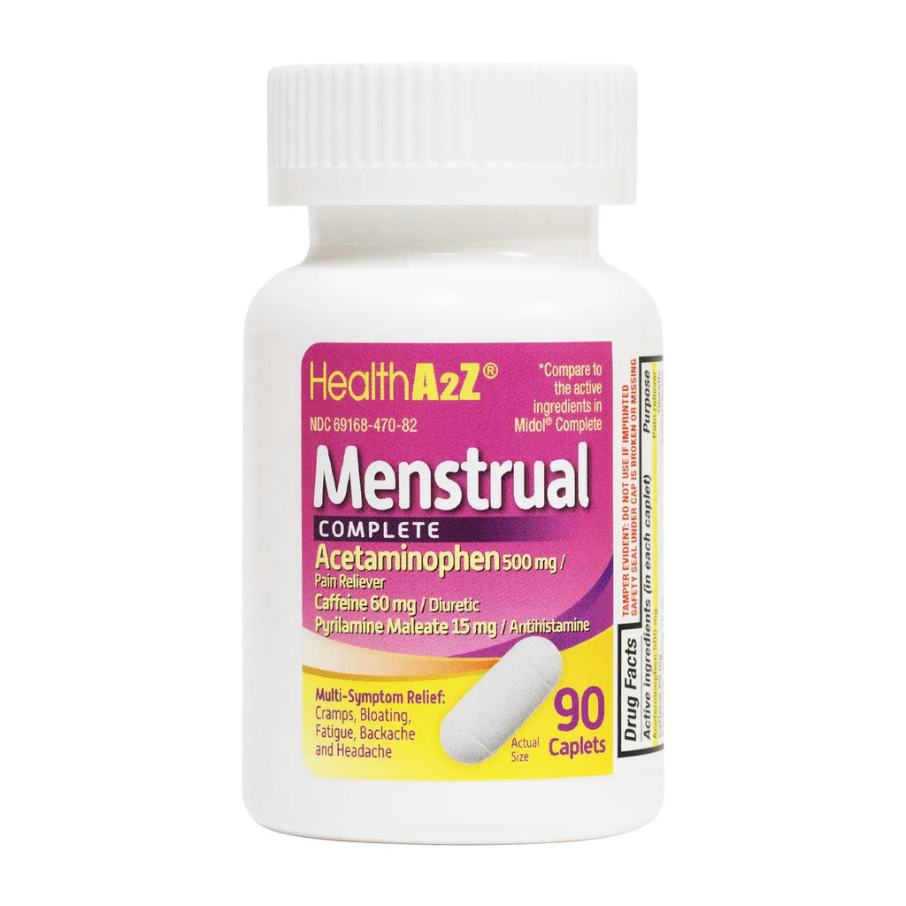 Healtha2Z Menstrual Complete Pain Relief Tablets | Relieves Cramps, Bloating, Fatigue, Backache & Headache