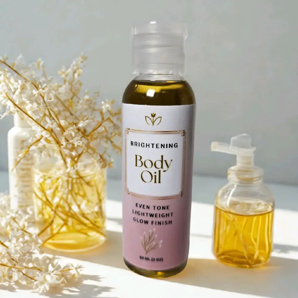 Brightening Body Oil 2 Oz - Even Tone Lightweight Glow Finish for Radiant Skin Care, Ideal for Daily Use