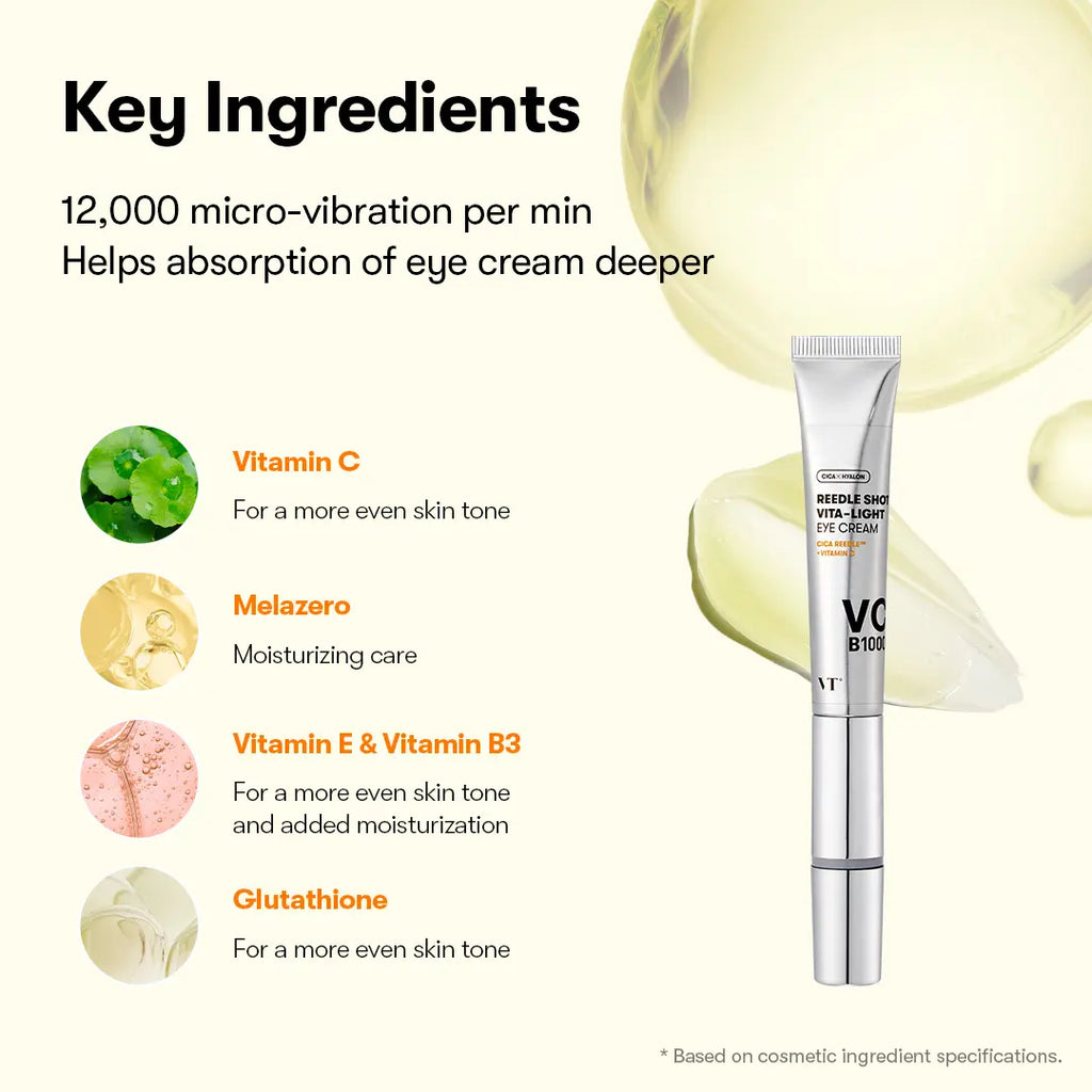 [VT COSMETICS] #1 Viral PDRN Micro-Vibration Eye Applicator Cream with Reedle Shot, Peptide, Collagen | Fine Lines, Wrinkles, Dark Circles, Puffiness & Firming Care in 1 Minute | Under-Eyes, Crow'S Feet, Smile Lines | Korean Skincare Anti-Aging