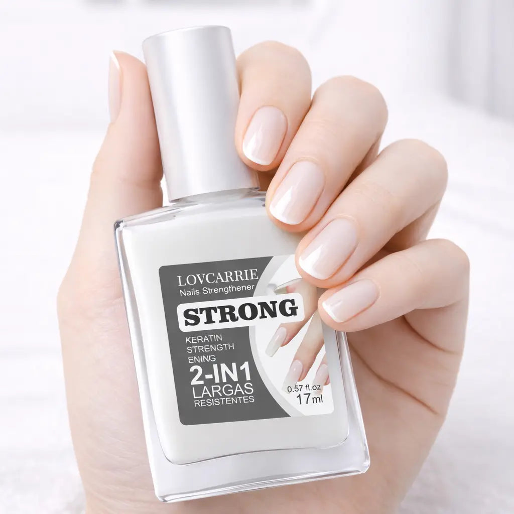 LOVCARRIE 2-In-1 Keratin Strengthening Nail Strengthener — Rescues Brittle Nails — Ideal for Nail Art Enthusiasts — 17Ml / 0.57 Fl.Oz
