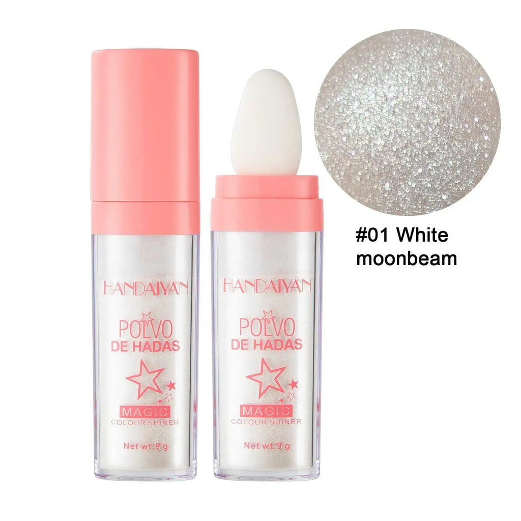 Shimmering Highlighter Powder Spray - 10Ml Radiant Shimmer, Waterproof Long-Lasting Sparkling Gloss, All-Makeup Cosmetic for Face, Body, Hair - Ideal for Party, Daily Wear