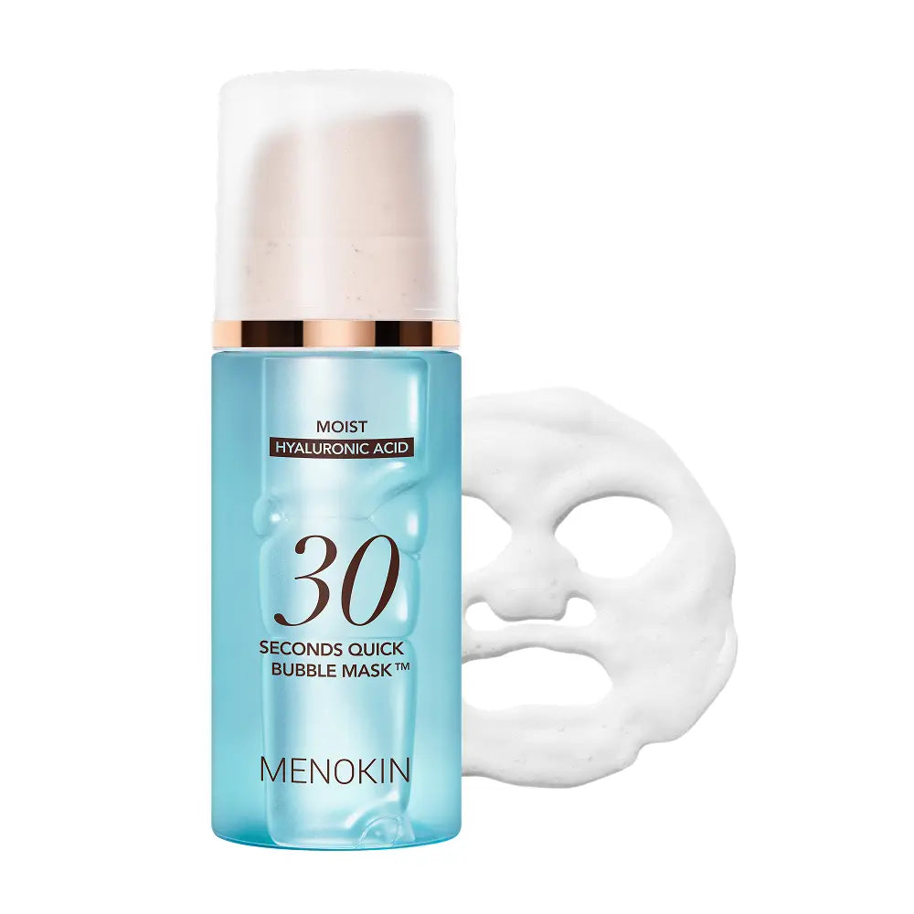 [MENOKIN] 30 Seconds Korean Bubble Primer (MOISTURE) 3.21 Fl.Oz, No Rinse Bubble Mask, Micro-Bubble Primer for Radiant Skin, Long-Lasting Glow, Grip Makeup Base, Korean Makeup Prep, Hydrating, Lightweight, Non-Greasy, 70 Sheet Mask in a Bottle