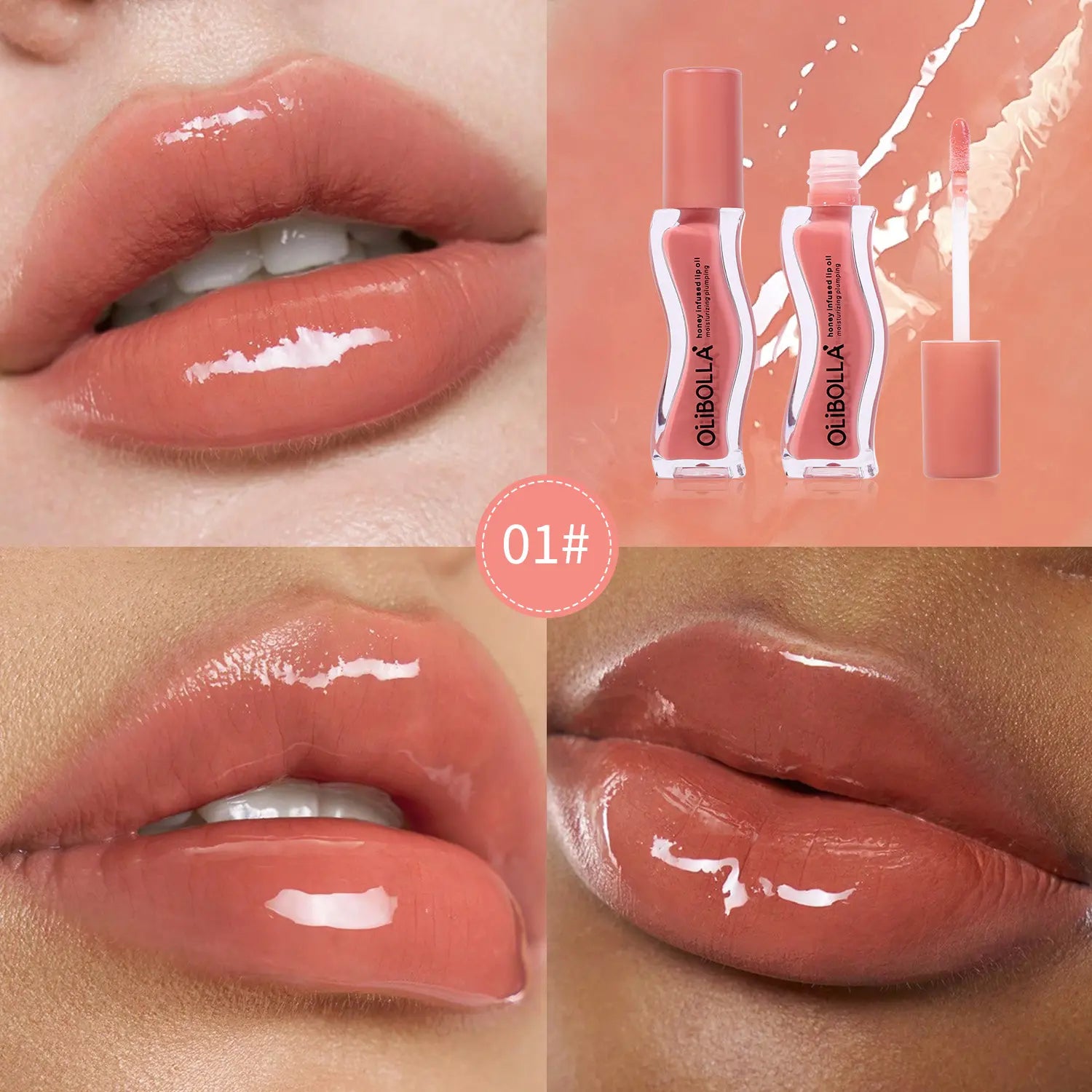 Nude Blurring Lip Gloss - 2-In-1 Combination Makeup Products for Lips & Cheeks, Highly Pigmented, Long-Lasting, Glossy Plump Color, Smooth Powder Finish, Lightweight, Layerable