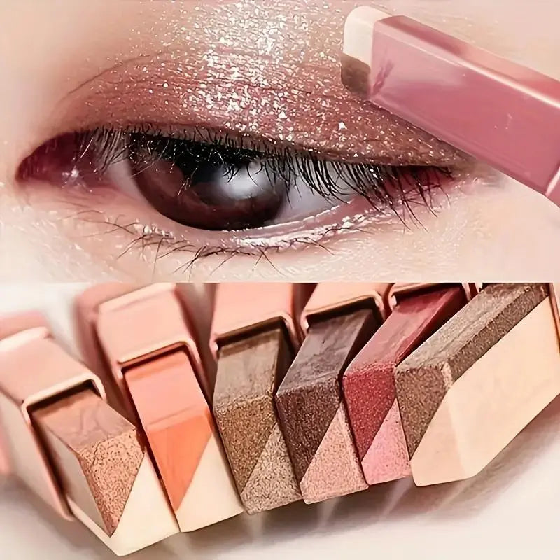 6-Pcs Glitter Duochrome Eyeshadow Stick Set - Glittery, Sparkle, Bright, Colorful Glitter Crayon Format Eyeshadow, Pearlescent Matte Cosmetic, Alcohol-Free, Waterproof, Long-Lasting, Smooth Easy-To-Wear Makeup, Lm-6P-Es, Glittery Eyeshadow