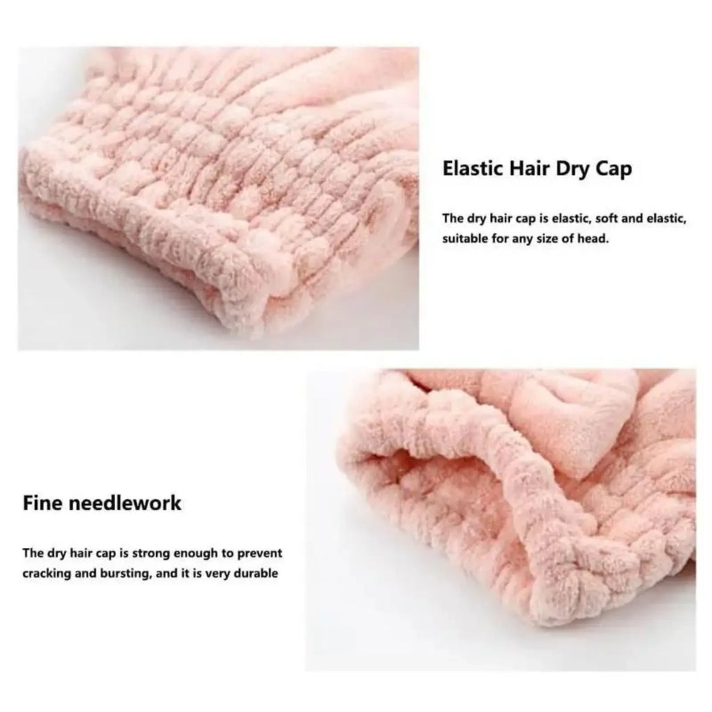 Women'S 2-Piece/4-Piece Bow Decor Shower Caps & Hair Drying Cap Set, Soft Ultra-Absorbent Reusable Hair Towel Wrap, Camping Essential Self Care Products (Sports & Outdoor)