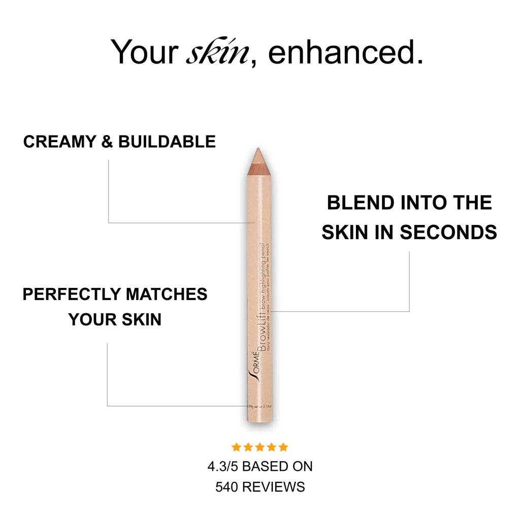 Sorme Brow Lift Highlighting Pencil - Look Awake Instantly - Creamy Hydrating Formula with Hydrogenated Coco-Glycerides for Flawless Brows & Makeup Enhancer