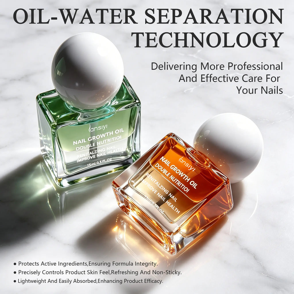 Lansiyi Organic Nail Growth Oil - Vitamin & Keratin-Infused Formula: Moisturizes, Strengthens, Brightens & Repairs Fragile, Brittle Nail Health，Nail Care Product