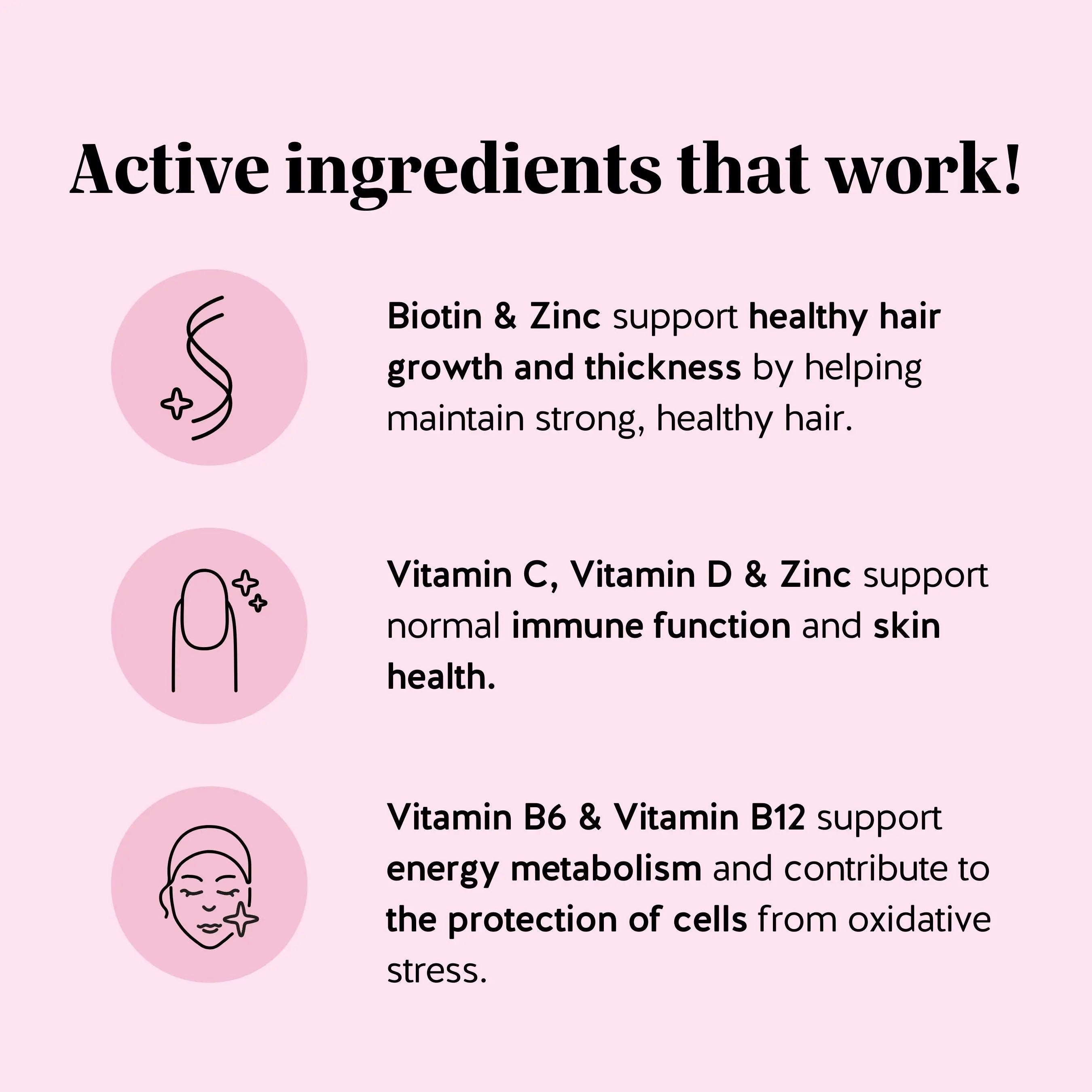 Bears with Benefits Biotin Gummies for Hair Growth, Skin & Nails – 5000 Mcg Biotin + Vitamins C & E + Zinc - 30 Gummies - Vegan Wild Berry Flavor - 1 Month Supply