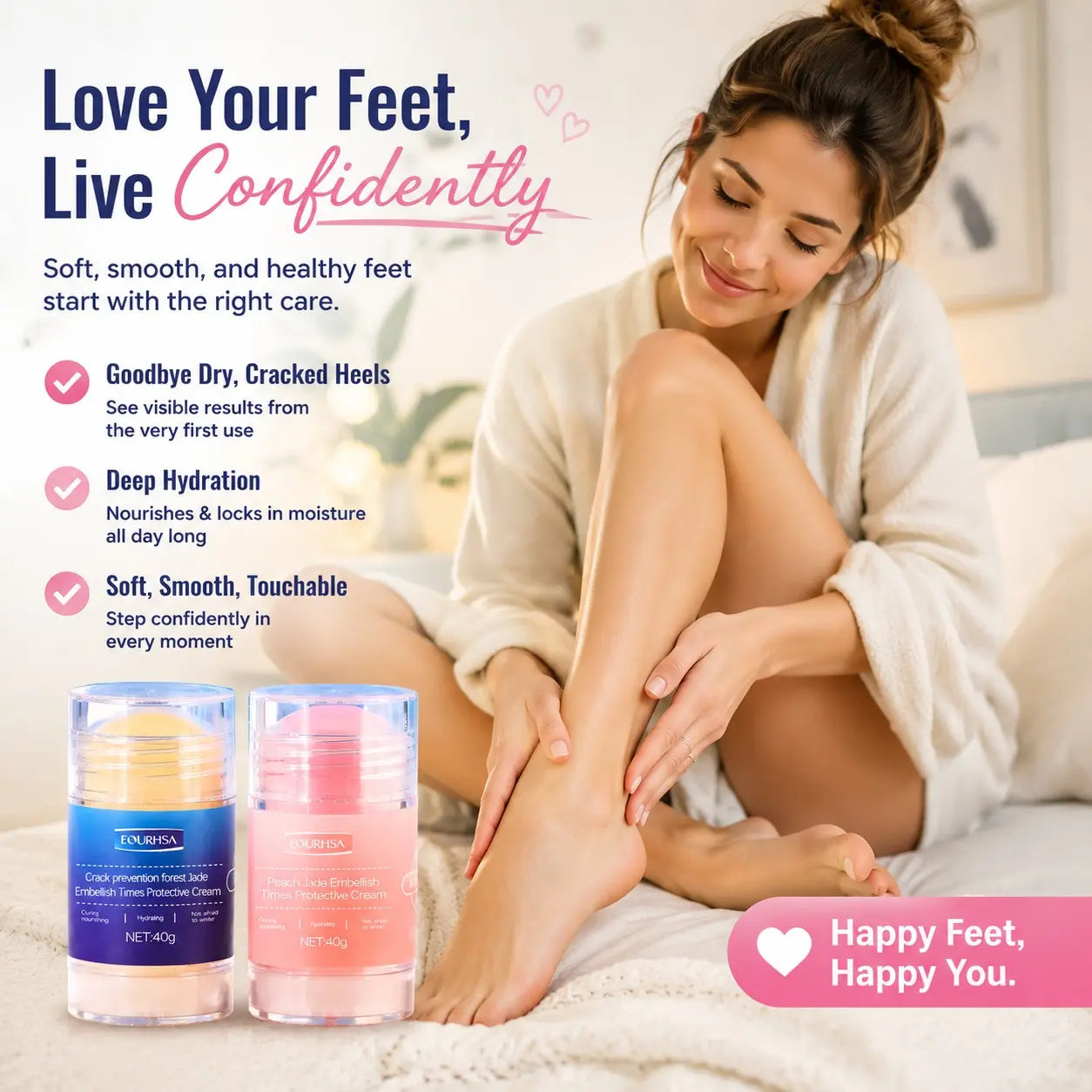 Buy 1 Get 1,Foot Care Cream,Anti Cracked Foot Cream,Moisturizing,Anti Crack,Softening and Nourishing Cream for Dry,Cracked Feet,Remove Dead Skin and Moisturize Dry Skin