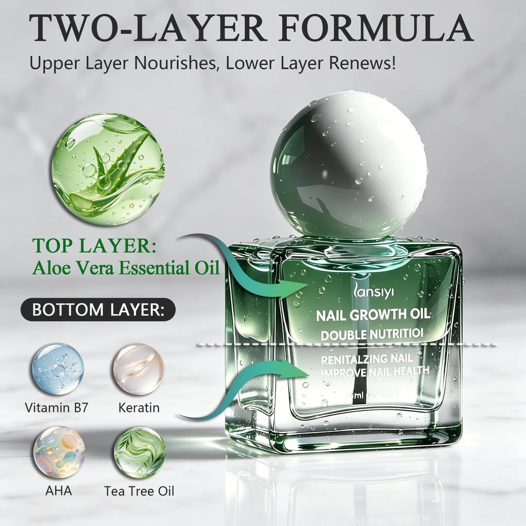 Lansiyi Organic Nail Growth Oil - Vitamin & Keratin-Infused Formula: Moisturizes, Strengthens, Brightens & Repairs Fragile, Brittle Nail Health，Nail Care Product