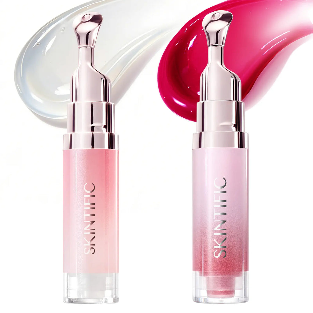 SKINTIFIC Lip Serum 2Pcs Day & Night Lip Combo – Tinted + Clear for All-Day Hydration & Overnight Repair
