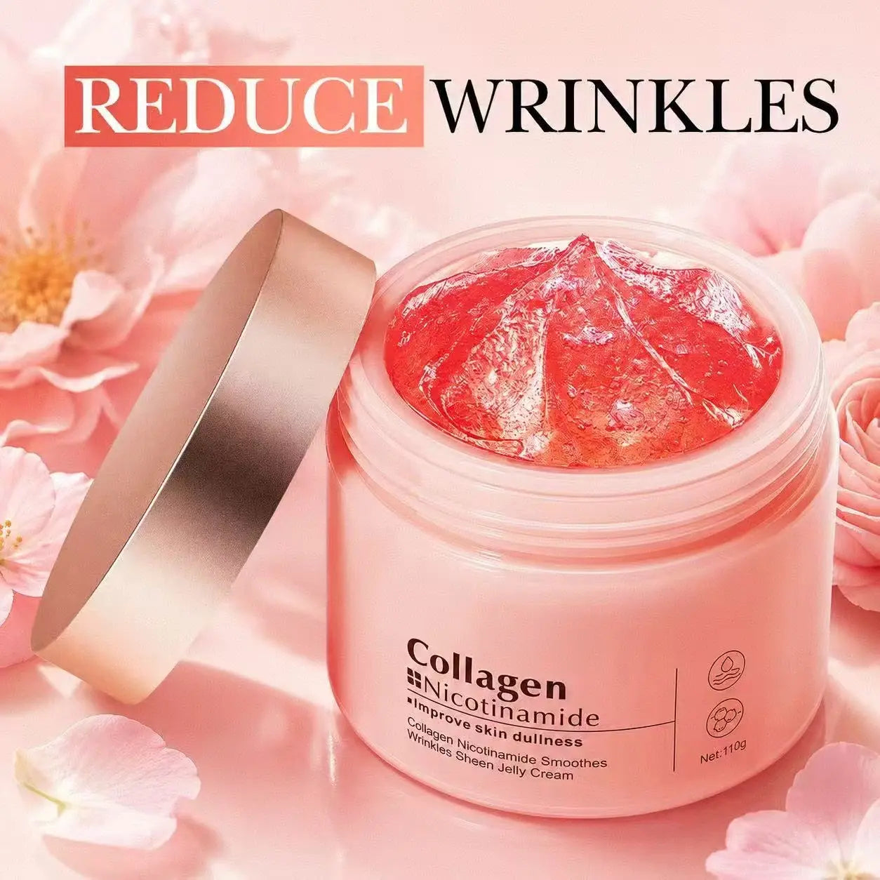 Korean Collagen Hydrating Jelly Cream 110Ml, Anti-Aging Youthful Glow, Natural Plant Formula, Deep Moisturizing, Plump Smooth Skin, Daily Facial Skincare Outdoorfun