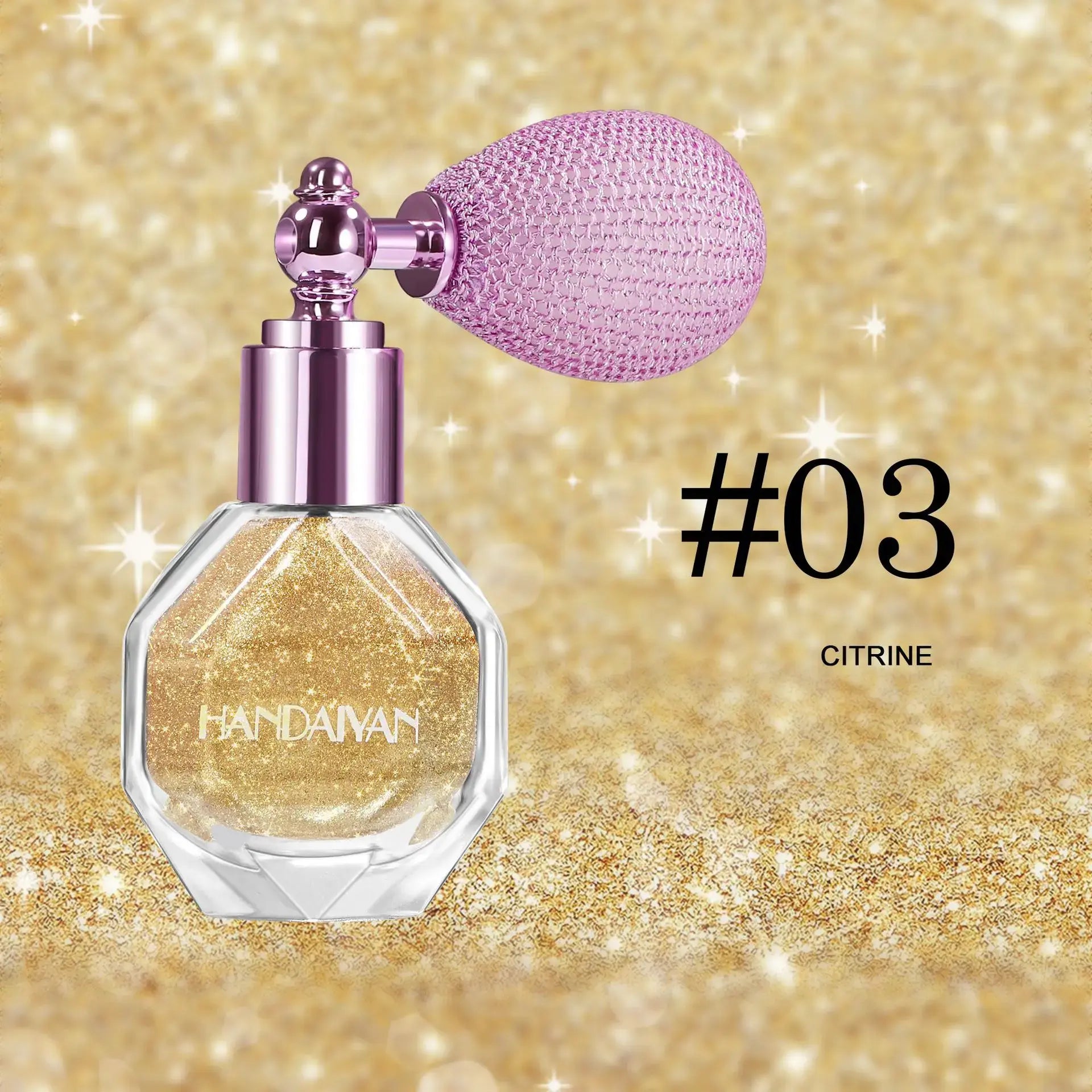 Shimmering Highlighter Powder Spray - 10Ml Radiant Shimmer, Waterproof Long-Lasting Sparkling Gloss, All-Makeup Cosmetic for Face, Body, Hair - Ideal for Party, Daily Wear