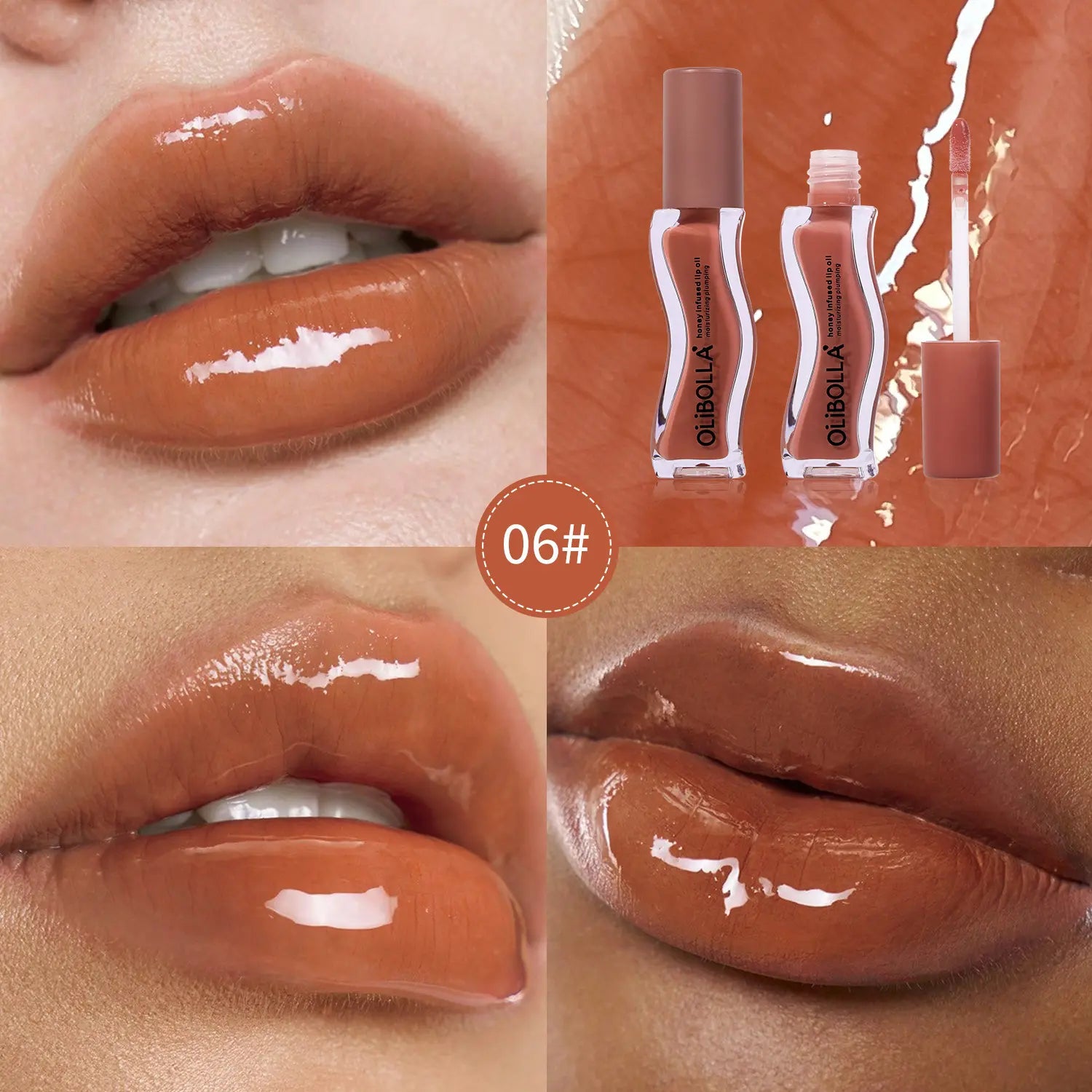 Nude Blurring Lip Gloss - 2-In-1 Combination Makeup Products for Lips & Cheeks, Highly Pigmented, Long-Lasting, Glossy Plump Color, Smooth Powder Finish, Lightweight, Layerable