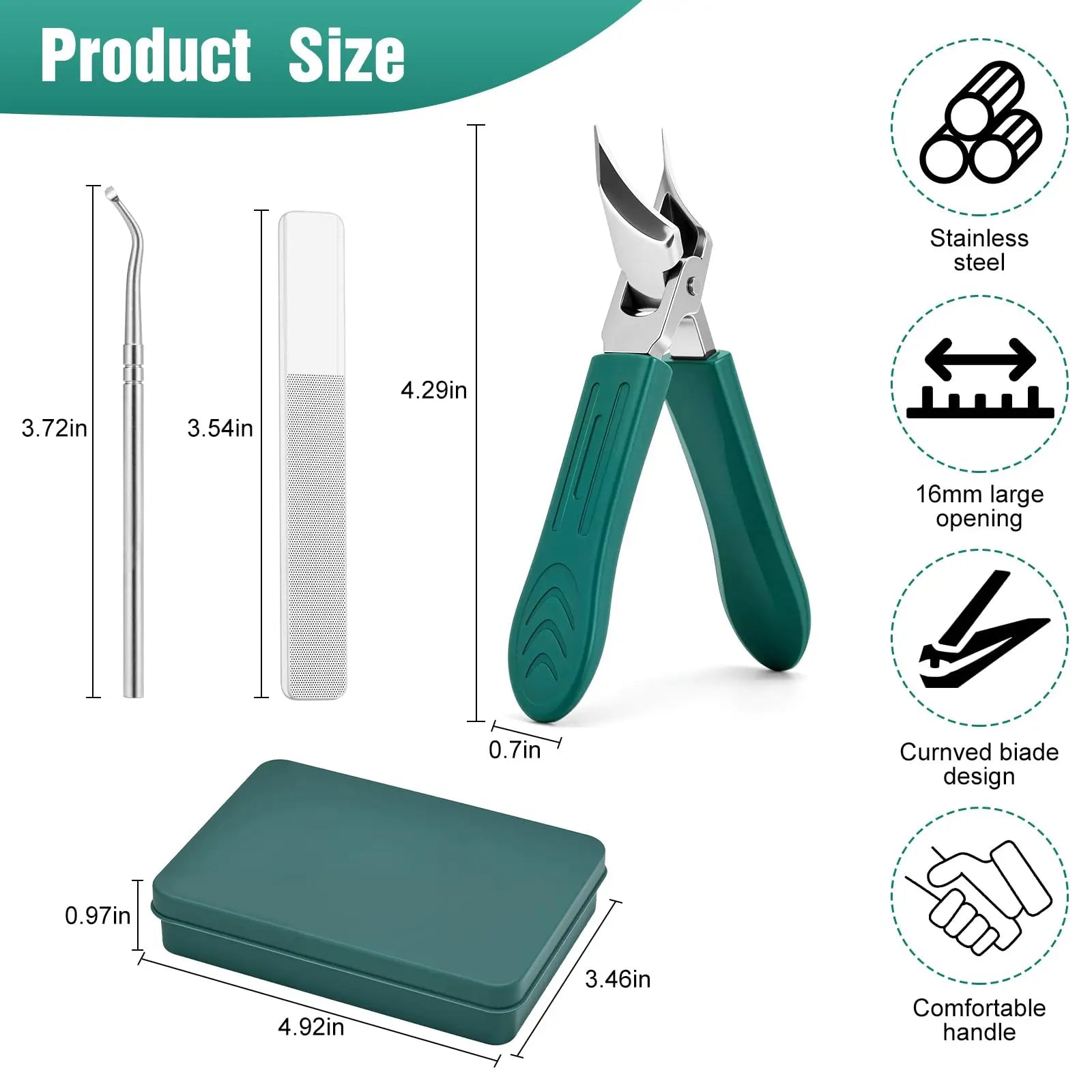 2026 Eagle Beak Nail Clippers,Three Sets of Eagle Beak Beveled Nail Clippers,Oblique Ingrown Toenailsclipper,Beveled Nailclipper, for Thick Nails, Seniors&Ingrown Care