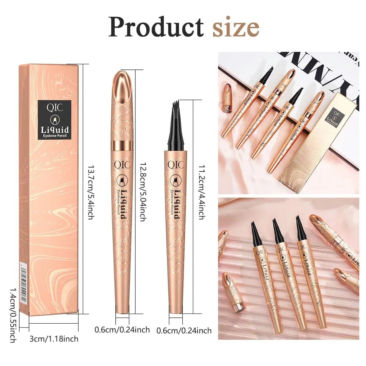 Eyebrow Pencil with Micro-Fork Tip Applicator,Long Lasting Eyebrow Pencil, Brow Styling Brush,Eye Brow Makeup Tool, Makeup Accessories