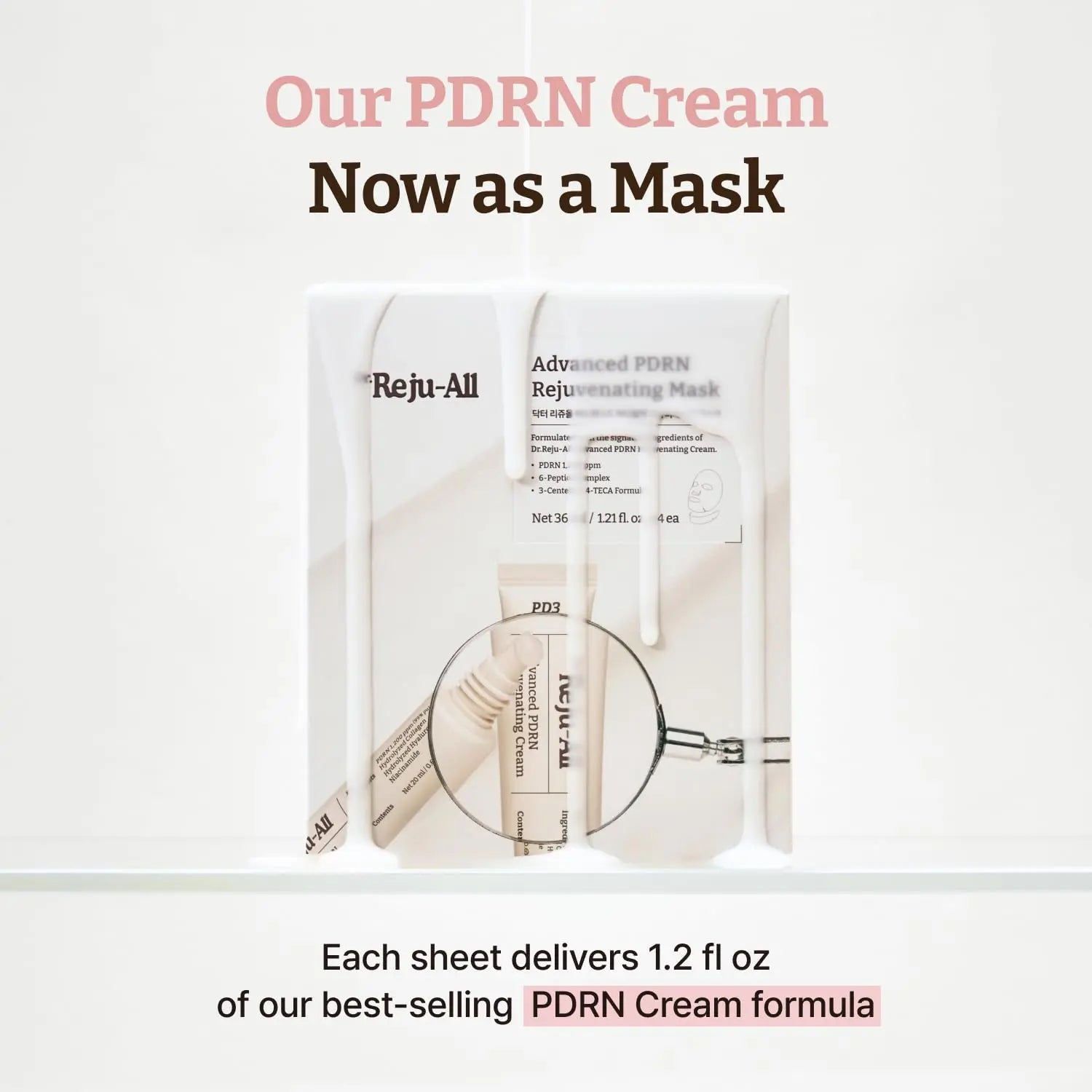 [Official Store] Dr.Reju-All Advanced PDRN Rejuvenating Mask - Face & Neck Korean Sheet Mask with 1,200 Ppm PDRN, Collagen & Copper Peptides - Hydrating & Soothing, Skin Repair (1.2 Fl Oz X 4EA)