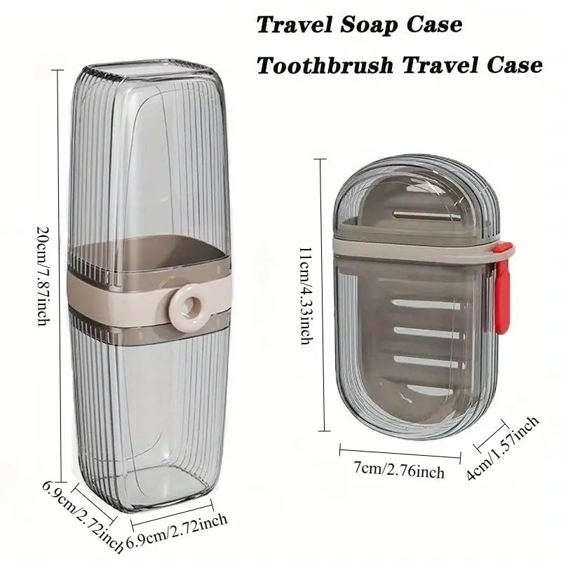 With Lid Soap Box and Toothbrush Travel Case, Portable Soap Holder, for Storing Soap and Toothbrushes, Essential Items for University Dormitories, Suitable for Bathrooms, Gyms, School Dormitories, Efficient Drainage, Tooth Brush Holder with Cover