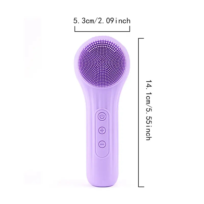 Facial Cleanser, Silicone Face Brush, Facial Vibration Massage, USB Rechargeable Face Cleaner, Facial Cleansing Brush, Skin Care Tool for Deep Cleaning
