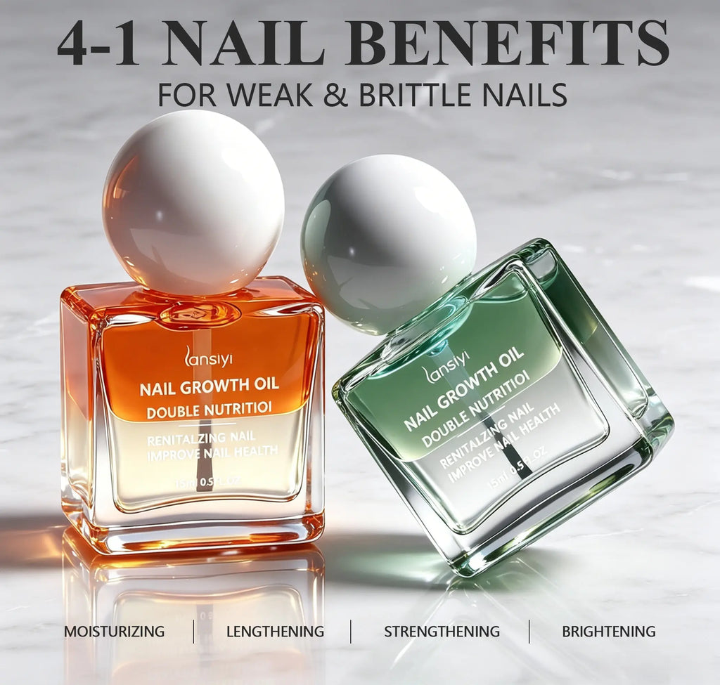 Lansiyi Organic Nail Growth Oil - Vitamin & Keratin-Infused Formula: Moisturizes, Strengthens, Brightens & Repairs Fragile, Brittle Nail Health，Nail Care Product